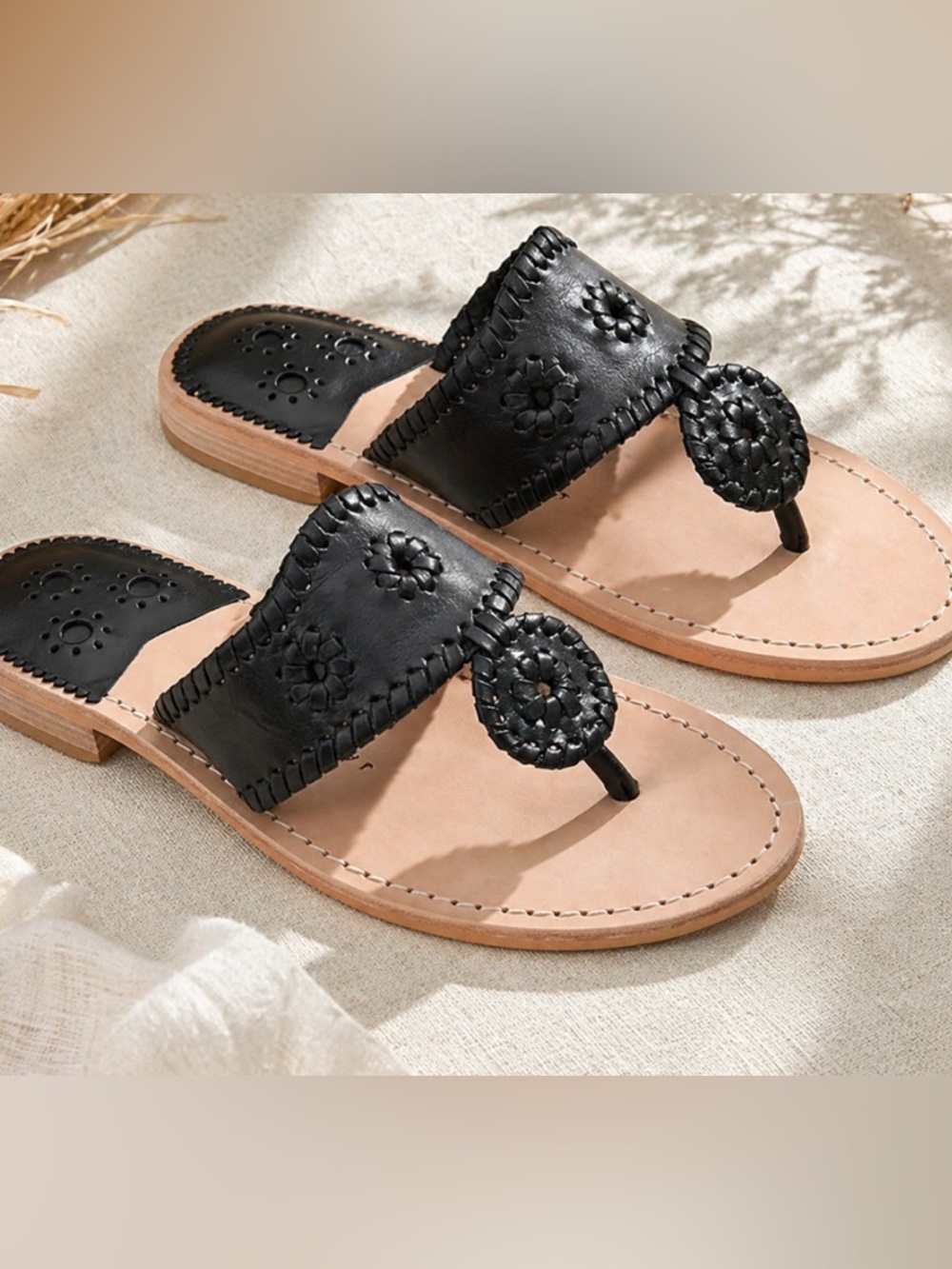 Jack Rogers Leather Flat Sandals. Size 7